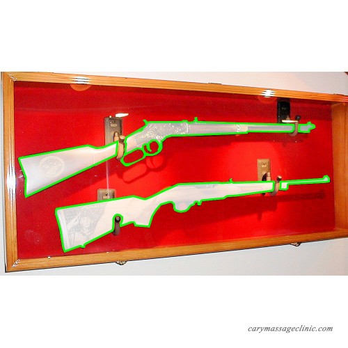 2 Rifle Musket Gun Shotgun Display Case Cabinet Rack Airsoft