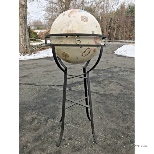 Vintage 16 Replogle Floor Standing World Globe Cast Iron Base W