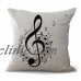 18" Retro Music Note Print Throw Pillow Case Art Home Office Decor Cushion Cover   253448689752