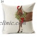 Christmas Dog Linen Cushion Cover Throw Pillow Case Sofa Bed Home Decor Healthy   322897707693