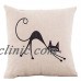 Cartoon Animal Black Cat Pattern Pillow Case Sofa Seat Cushion Cover Home Decor   162925277060