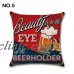 1PC Retro Cotton Linen Pillow Case Cushion Cover Beer Bottle Car New  Creative   123311360534