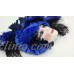 Vintage Glazed Ceramic Mask Blue Black Feathers Beautiful    123278188594
