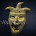 Vintage Solid Brass Jester Comedy Mask Hanging Wall Decor Face Clown 8.5" Tall   183355630917