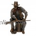 The John Wayne Sitting On Log Bronze Statue Sculpture Resin Cowboy Cold Cast   223103743294
