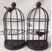 New Vintage Inspired Wire Bird Cage Bookends Pair Cast Iron Metal   322394845057