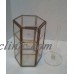 Vintage Octogon Brass And Glass Miniature Display Cabinet On Lucite Stand   113199495086