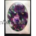 Joan Baker Hand Painted Art Glass Suncatcher-MO181R-Purple Irises Garden Bees    253758294211