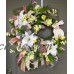 Spring Bunny Wreath, Spring Door Decor, Spring Floral Wreath, Easter Lily Wreath   253804310731