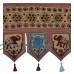 56" Indian Mirror Door Hanging Embroidered Cotton Window Valance Brown Tapestry 8907033230331  263398648259