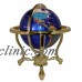 NEW Unique Art 13-Inch Tall Bahama Blue Pearl Table Top Gemstone World Globe   121839289725