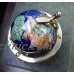 Blue Lapis Inlaid Precious Gem Stone Brass Stand Desk Top Globe   113183913095
