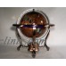 10" Tall Table Top Amberlite Pearl Swirl Ocean Gemstone World Globe with Copper  722301696118  352281349389