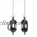 2x Glass Candle Lantern Hurricane Lamp Candleholder for Hanging Decor -Black   323397441507