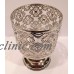 BATH & BODY WORK SILVER SQUARE PATTERN 3 WICK PEDESTAL CANDLE HOLDER SLEEVE NEW! 667543358236  162408826678