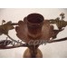 Vintage Copper and Brass Candelabra Five Candles 15" wide Flowers jeweled stamen   253303986951