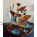 Red Lotus, Cattails, and Leaf Vine, Medium Size Copper Table Fountain   183366189717