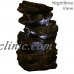 Sunnydaze Tiered Rock & Log Tabletop Fountain with LED Lights 10.5 Inch Tall   302827744396