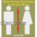 2019 "Male/Female Acrylic Mirror Sign" For Toilet Door,Custom Size,Personalised Name    252420471108