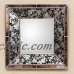 Majestic Silvery Wall Mirror Reverse Hand Painted Black Glass Art NOVICA Peru   382525832501