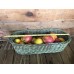 Large Green Vintage Wicker Basket Of Pieces of Faux Fruit 21x8x6 Appr.   263847764303