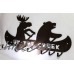 Moose an Bear Canoeing Key Rack Holder 7 Hooks Wall Hanger Wildlife Metal Art   323175306790