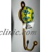 NWT DECORATIVE CERAMIC HANDMADE HAND PAINTED ROUND WALL HOOKS FLORAL FROM INDIA   251351741018