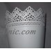 WHITE METAL SHABBY CHIC LACEY EDGE HANGING PLANTER, EXCELLENT CONDITION!   272783529904