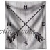 Wall26 Compass Symbol on a Light Wooden Background Fabric - CVS - 68x80 inches   113200589593