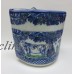 Large Country Style Blue Porcelain Table Wall Pocket Planter Vase  Cows Chickens   332747809082