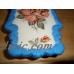 Vintage Wall Pocket Hanger, Roses, Blue Border, Sittre Ceramic Prod 1982   223069489578