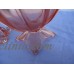 vintage art deco pink depression glass vase and flower frog insert   183274703271