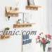 Bamboo Shelf Wall-Mounted Hanging Shelf Wall Shelf with Hooks for Home Decor   302791909182