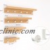 Wall-Mounted Bamboo Rack with Hooks and Upper Shelf for Home Storage   202358428662