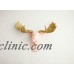 The Eva - Large Faux Taxidermy Moose Head in Cameo Resin W/ Gold Glitter Antlers   151257980691