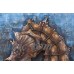 Large Marine Seahorse Layered Metal Wall Sculpture On Blue Painting Décor 47.25" 689740701592  302303199022