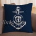 Navigation Navy Blue Nautical Shell Starfish Linen Pillow Marine Cushion Cover    192569963445