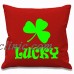 LUCKY CUSHION COVER 18" X 18" IRISH ST PATRICKS DAY CLOVER GREEN LEPRECHAUN HOME   162491917101