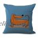 Cartoon Dachshund Home Decor Throw Pillow Case Sofa Waist Cushion Cover   283039449532