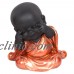 20cm Bronze Robed Cute Fat Buddha Monk in See, Speak, Hear No Evil Pose   362103793707
