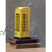 Retro Style Hand-made Iron Art Yellow Telephone Booth Home Decor Ornament .   352431921027