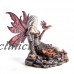 Fantasy Fairy Figurine Fairy in Flower Rock Pond With Tiny Dragon 9318051126206  362286875130