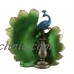 Zeckos Blue Green and Gold Peacock On Display Statue 724945156089  192440070189