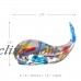 Tooarts Colorful Whale Gift Glass Ornament Animal Figurine Handblown Home H0B8   163122454513