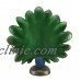 Zeckos Green Gold and Blue Sitting Peacock Showing Feathers Statue 724945156102  192523650673