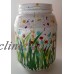 Hand Painted Treat Jar, Make-up Jar, Brush Jar,  Abstract Floral   183367455998