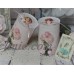 ~ Shabby Chic Vintage Painted Decor Decoupage Tin Cans w/Lids/Lace, Set of 2 ~   283088838891