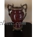 Gorgeous Tuscan Red & Brass Decorative Urn ~ Pot~ Vase NWT!   263867676430