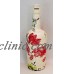 Hand Painted Upcycled Decoupage Glass Decorative Bottle, Vintage, Red Poppies   183348764323
