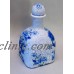 Hand Painted, Upcycled Decoupage Bottle, White & Blue Floral, Birds   183364612894